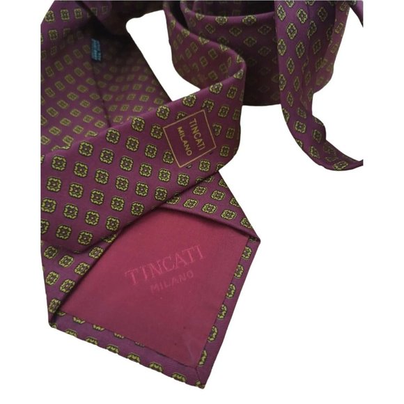 TINCATI Burgundy Art Silk Tie ITALY 57"/3.6" EC - Picture 9 of 10